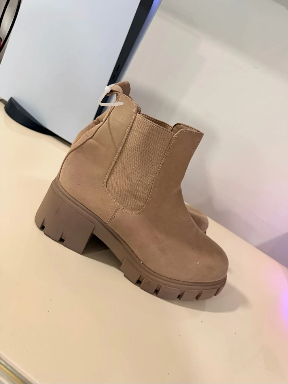 MIA Chunky Chelsea Boot in Beige